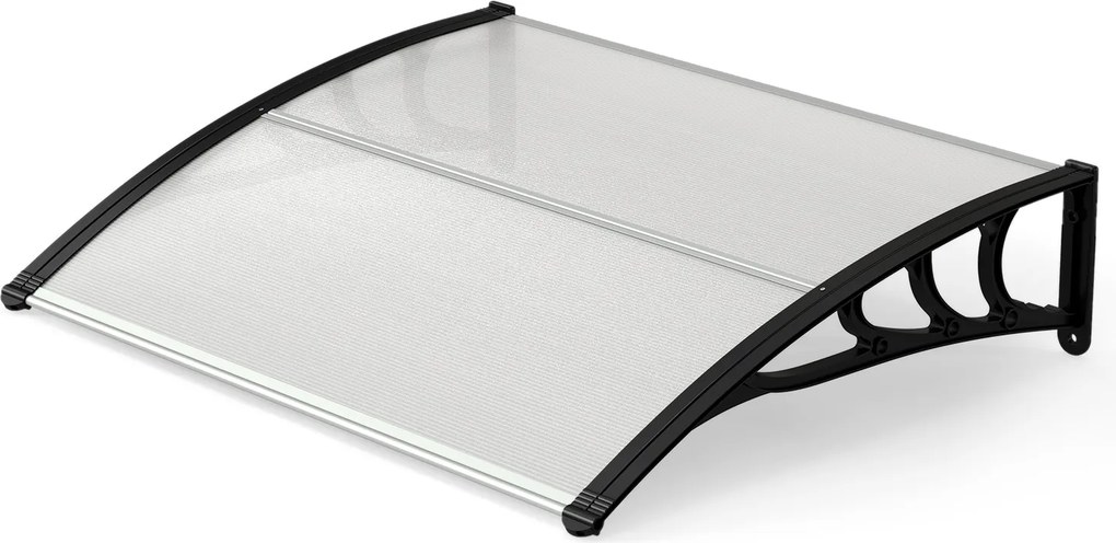 Toldo Exterior para Portas e Janelas, 100,5 x 76 x 23 cm, Estrutura com Barras Metálicas, Transparente