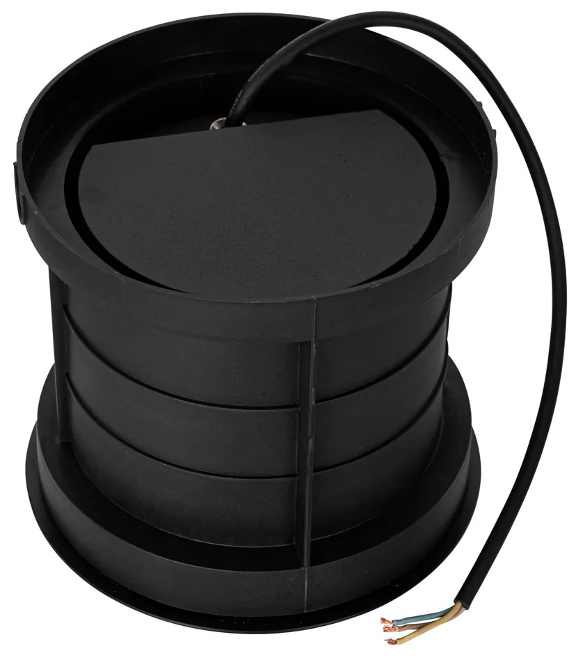Foco de chão moderno preto 3 luzes IP65 - Tribus Moderno