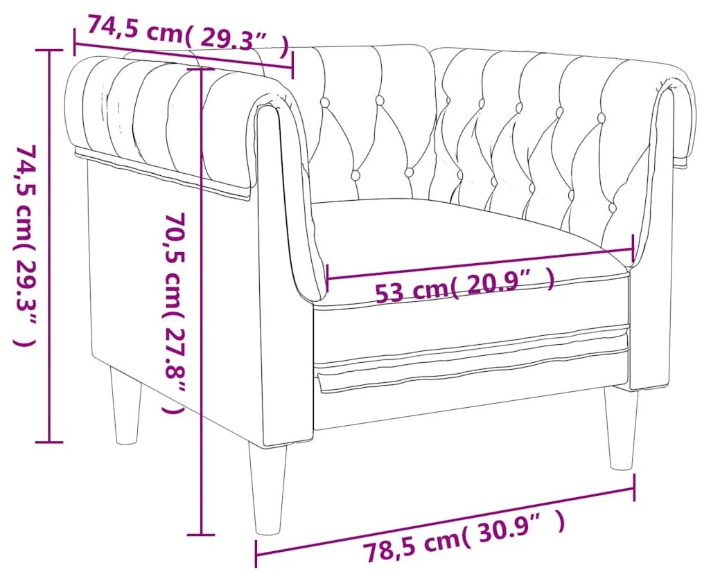 Sofá chesterfield tecido cinzento-claro