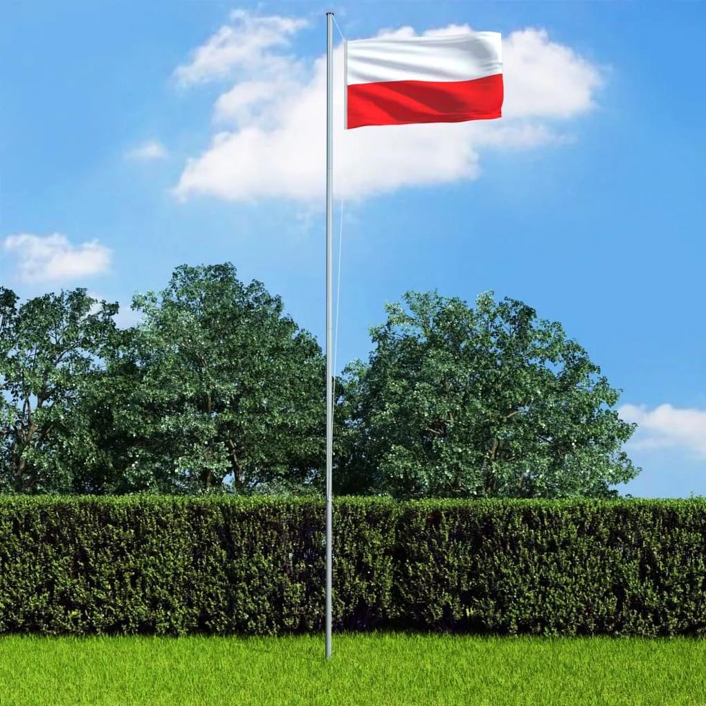Bandeira da Polónia com mastro de alumínio 4 m