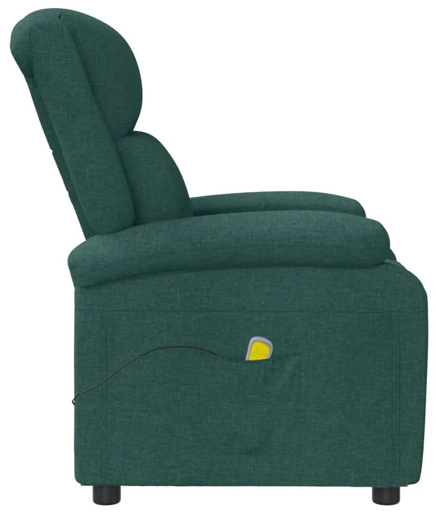 Poltrona de massagens tecido verde-escuro