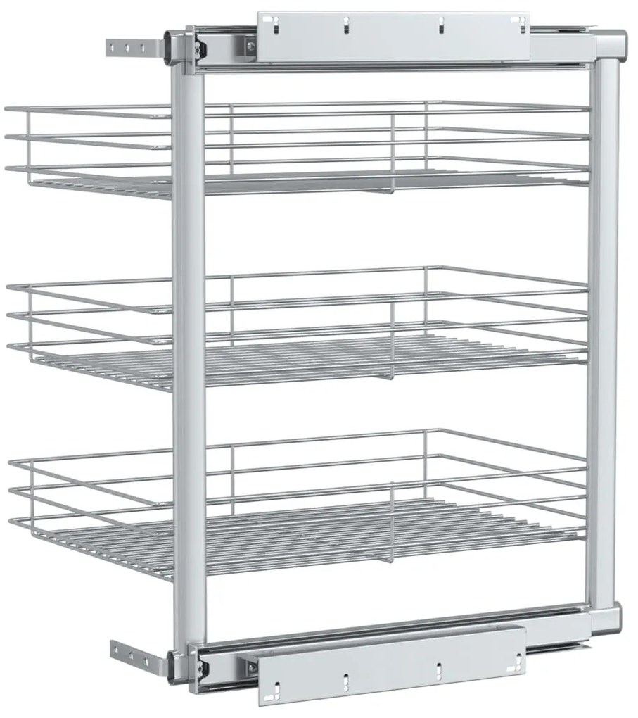 Unidade cestos arame para cozinha 3 pcs 47x35x56 cm prateado
