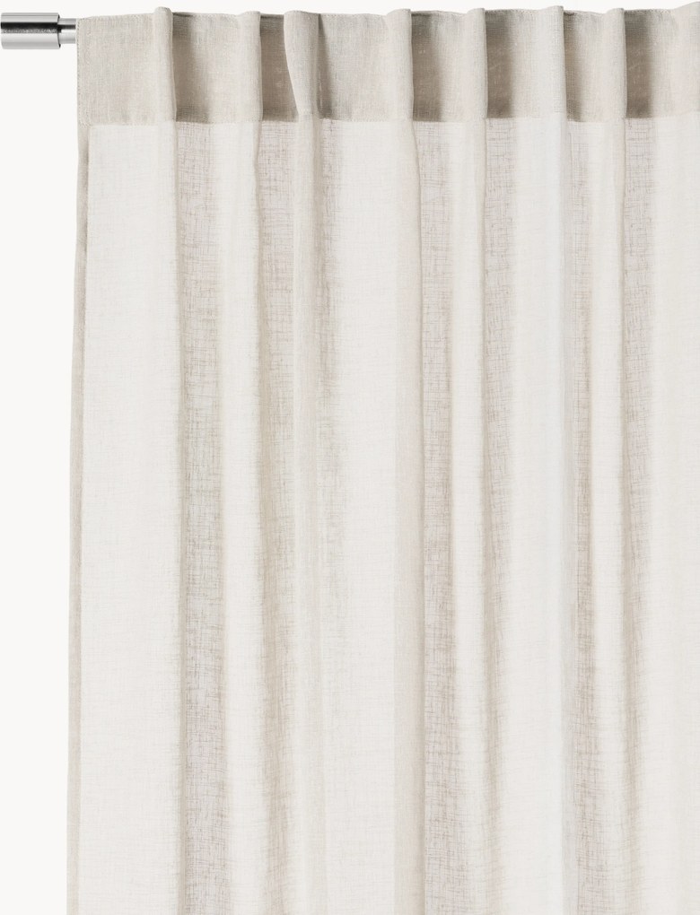 Cortinas com filtro de luz e presilhas ocultas Ibiza, conjunto de 2, L 135 cm
