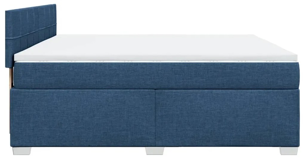 Cama com molas/colchão 180x200 cm tecido azul