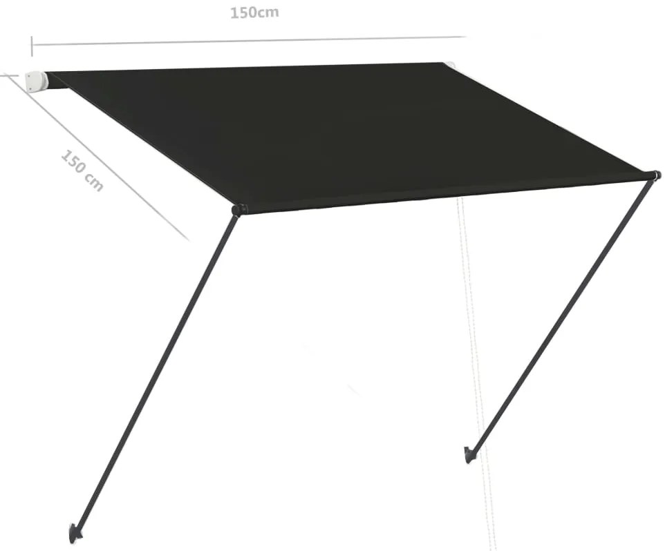 Toldo retrátil com LED 150x150 cm antracite