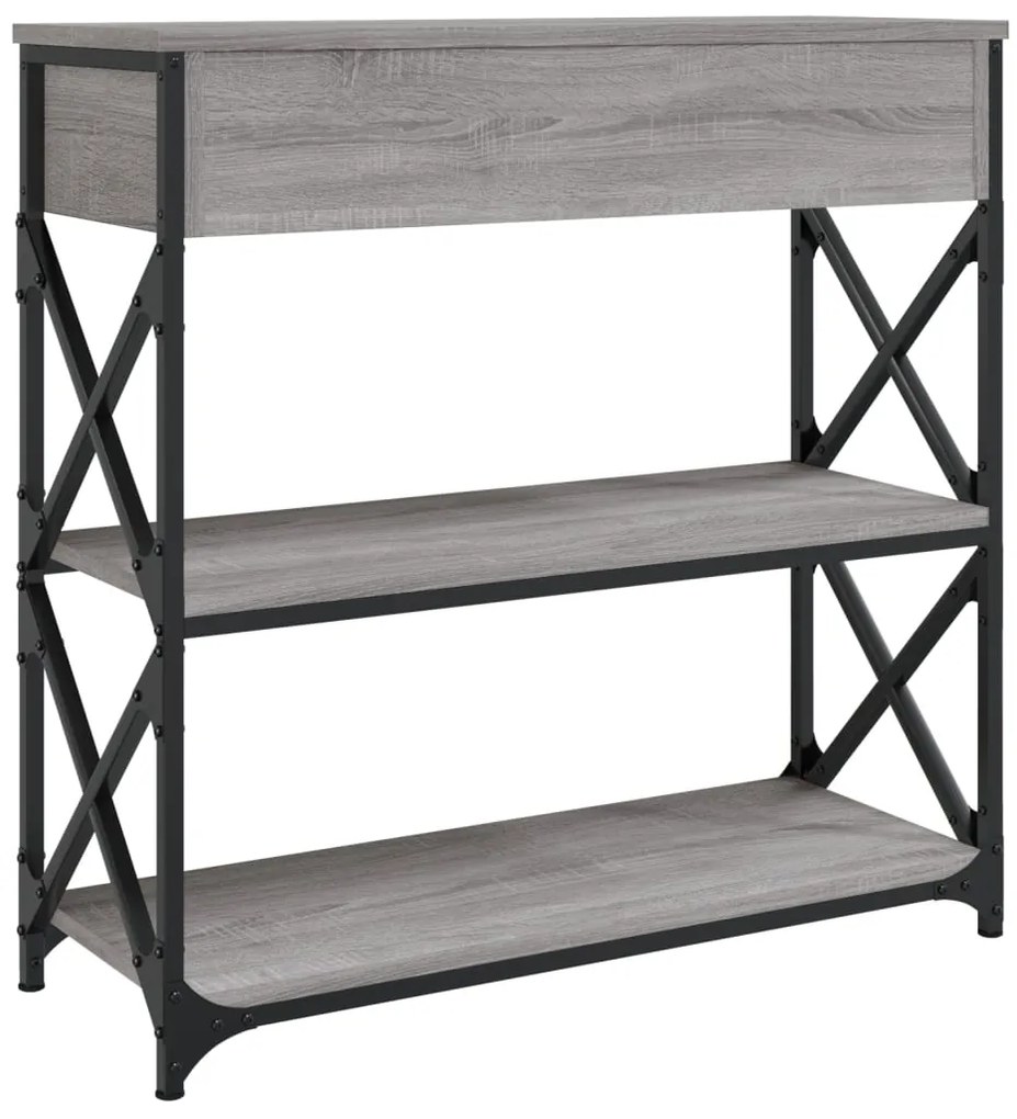 Mesa consola 75x28x75 cm derivados de madeira cinzento sonoma