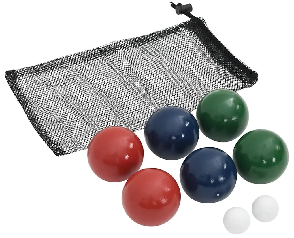 Conjunto bolas de boccia 8 pcs c/ saco transporte pinho maciço