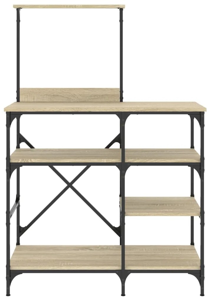 Estante 90x40x132 cm derivados de madeira/metal carvalho sonoma