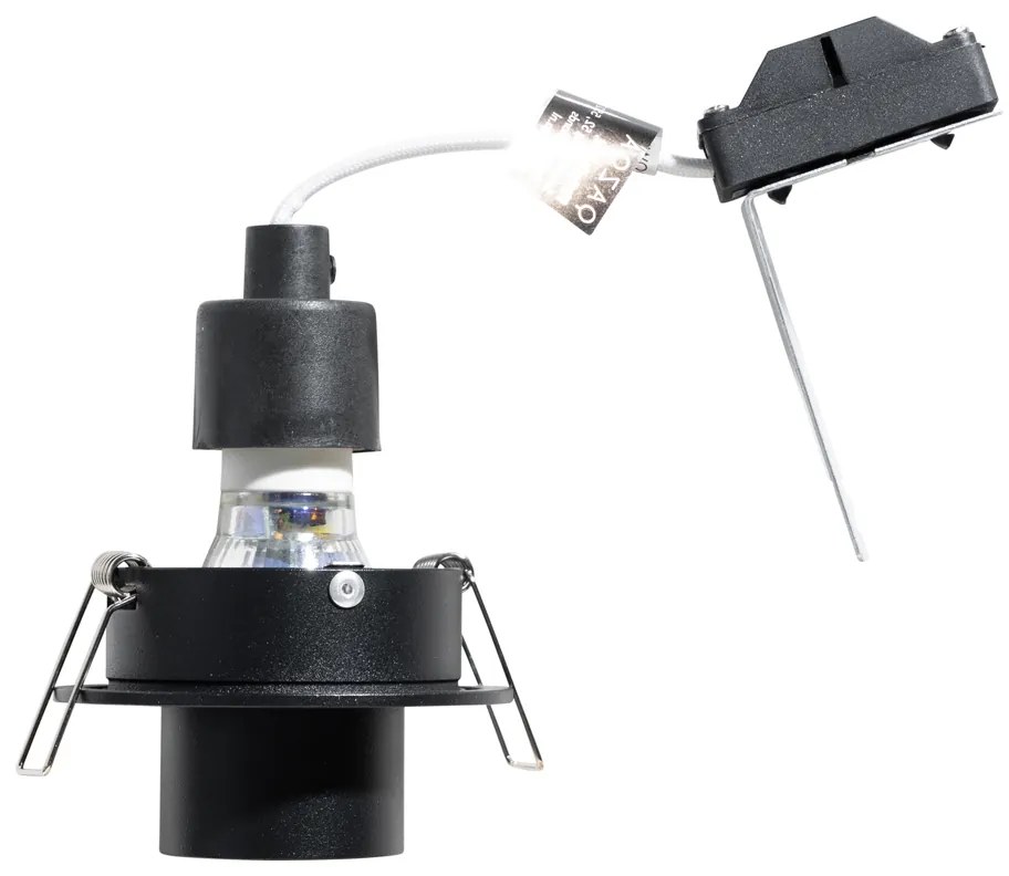 Conjunto de 6 focos embutidos pretos GU10 35mm redondos inclináveis - Installa Moderno