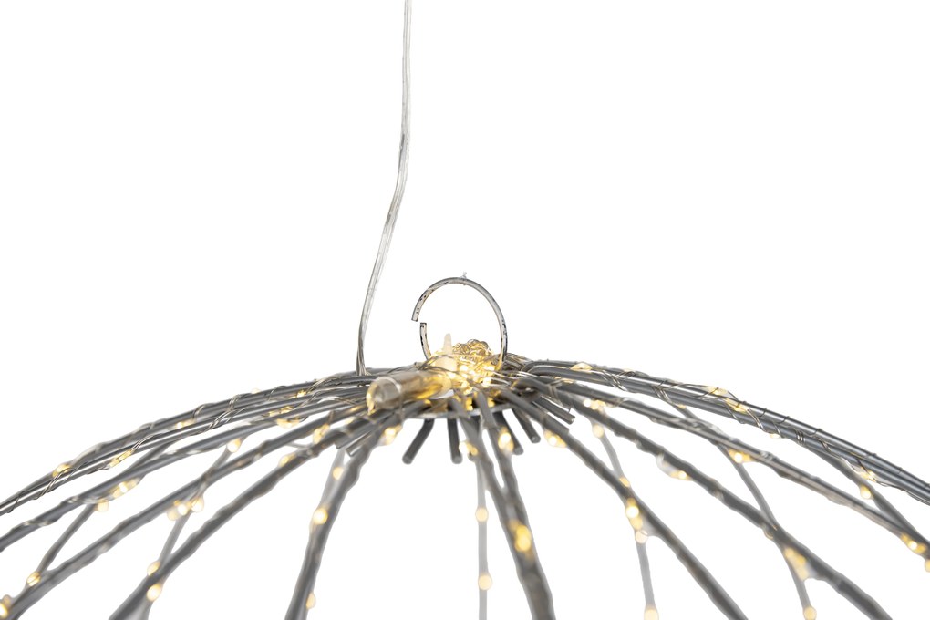 Luminária de Natal suspensa bola branca 60cm incl. LED com temporizador IP44 - Nobi