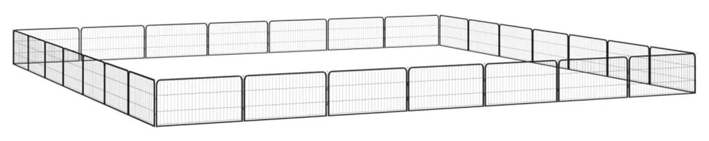 Parque p/ cães c/ 28 painéis 100x50 cm aço revestido a pó preto