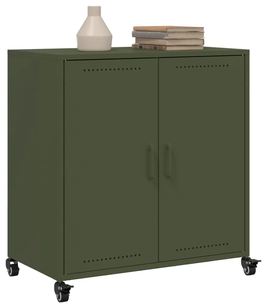 Aparador 68x39x72 cm aço verde-azeitona