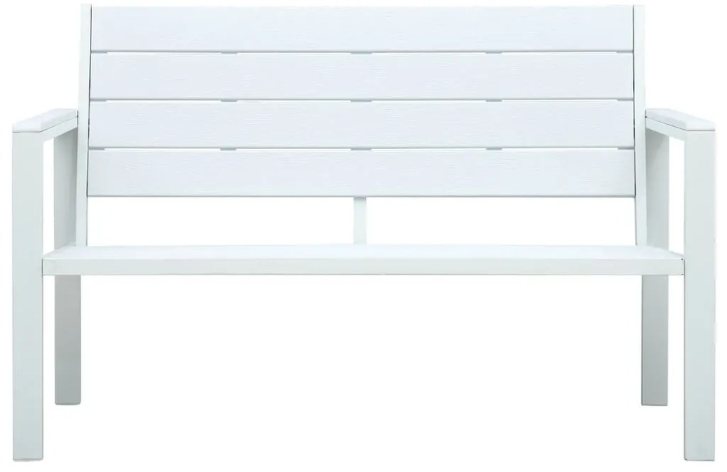 Banco de jardim 120 cm PEAD aspeto de madeira branco