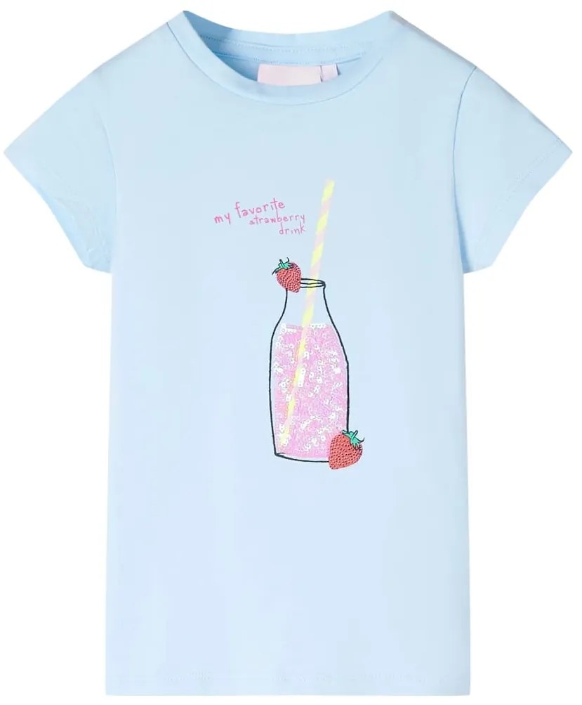 T-shirt de criança azul-suave 128