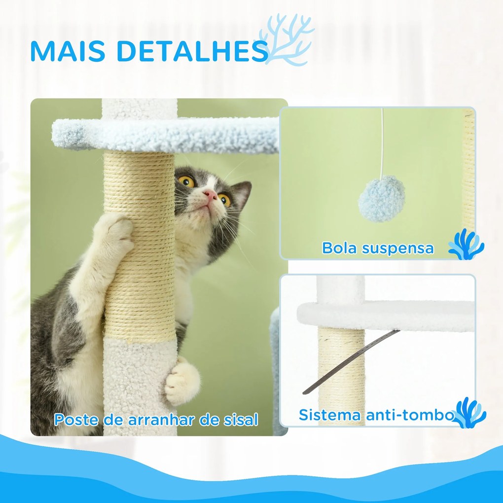 PawHut Arranhador para Gatos Grande de 155 cm Torre para Gatos com Pos