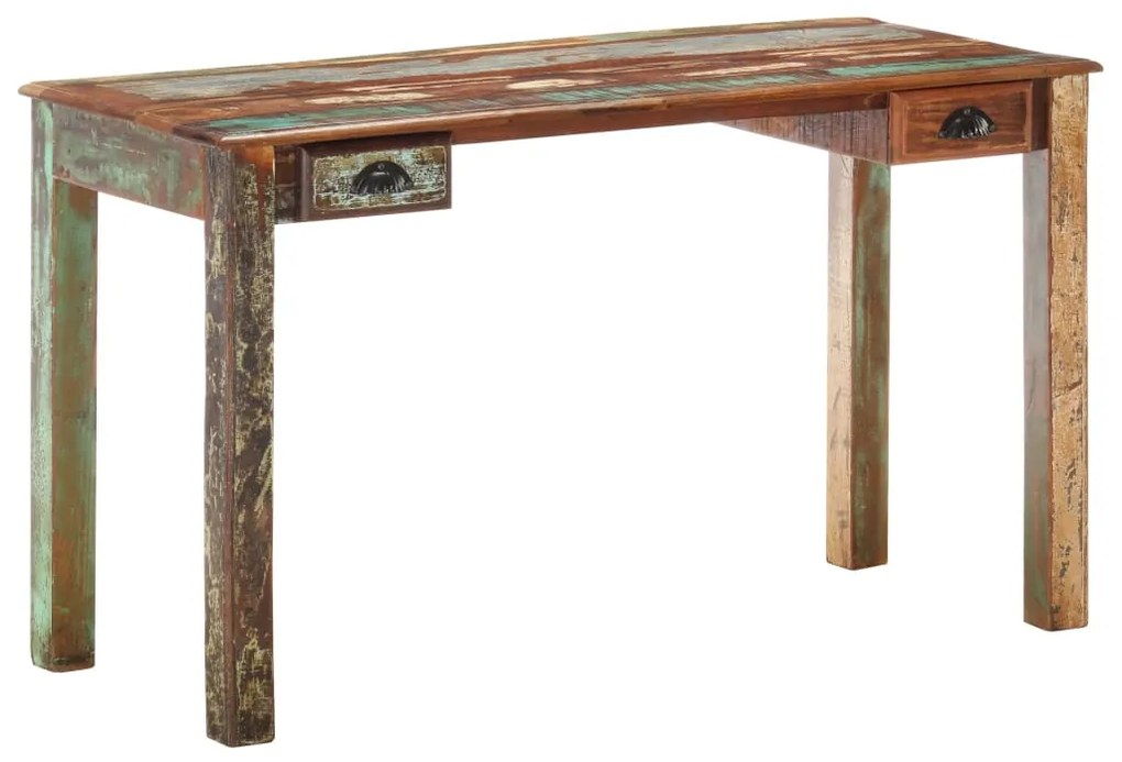 vidaXL Secretária 130x55x76 cm madeira recuperada maciça