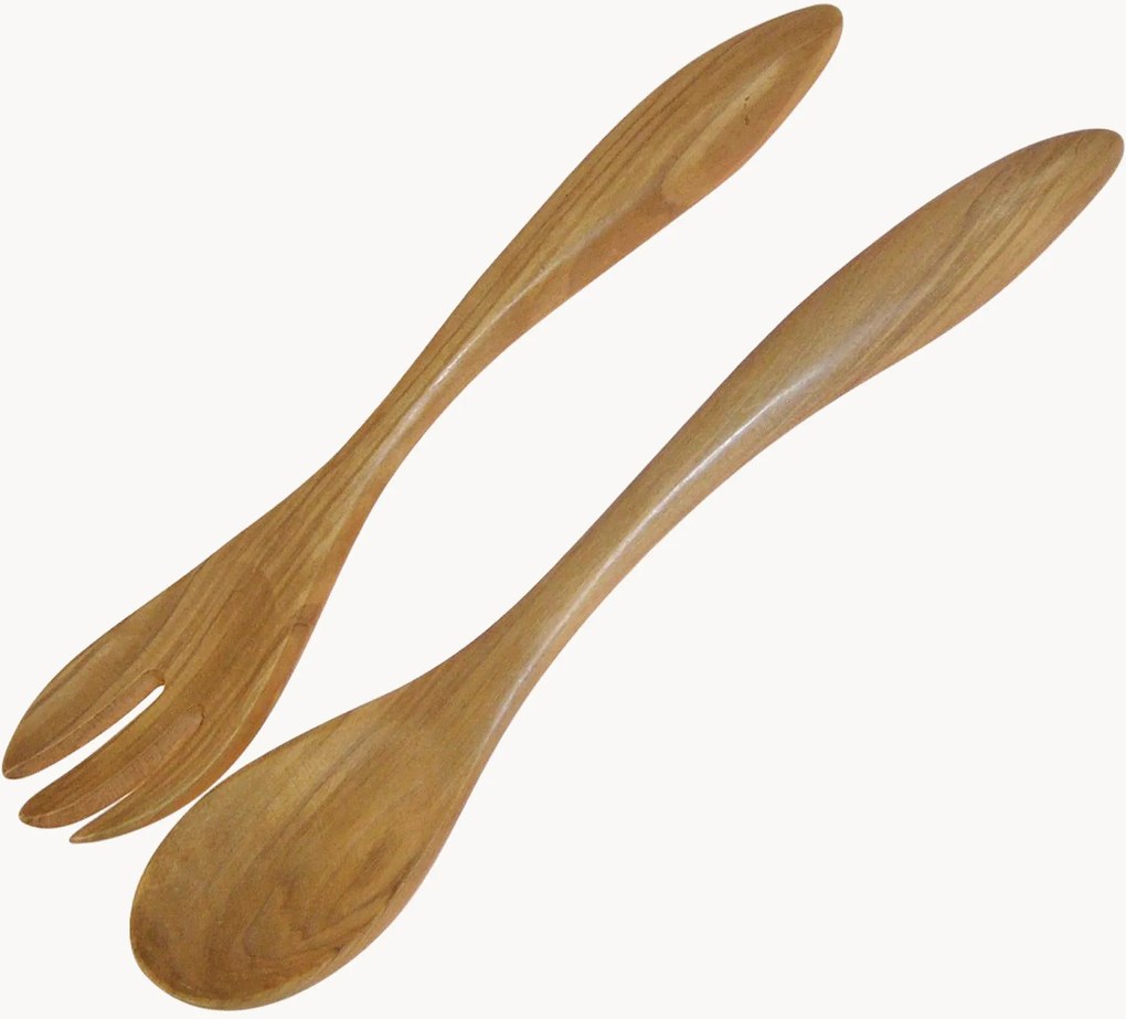 Talheres de salada em madeira de oliveira Terra, conjunto de 2