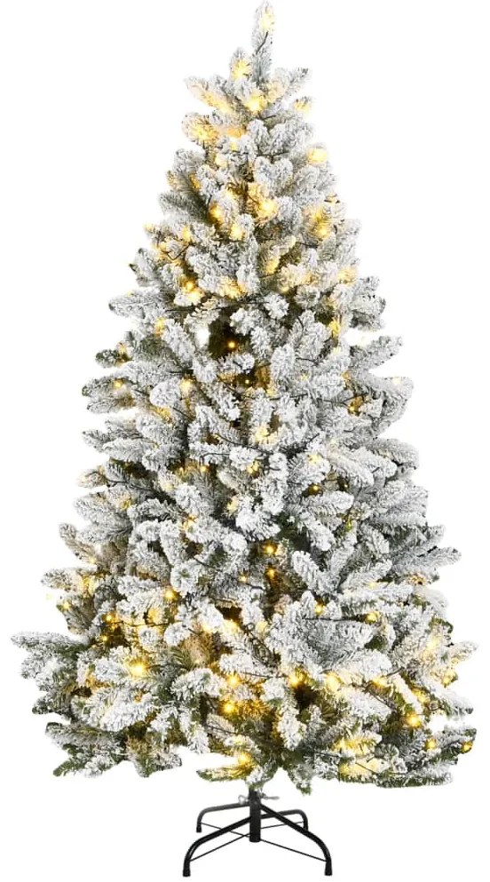vidaXL Árvore Natal articulada artificial c/ 300 luzes LED/neve 240 cm