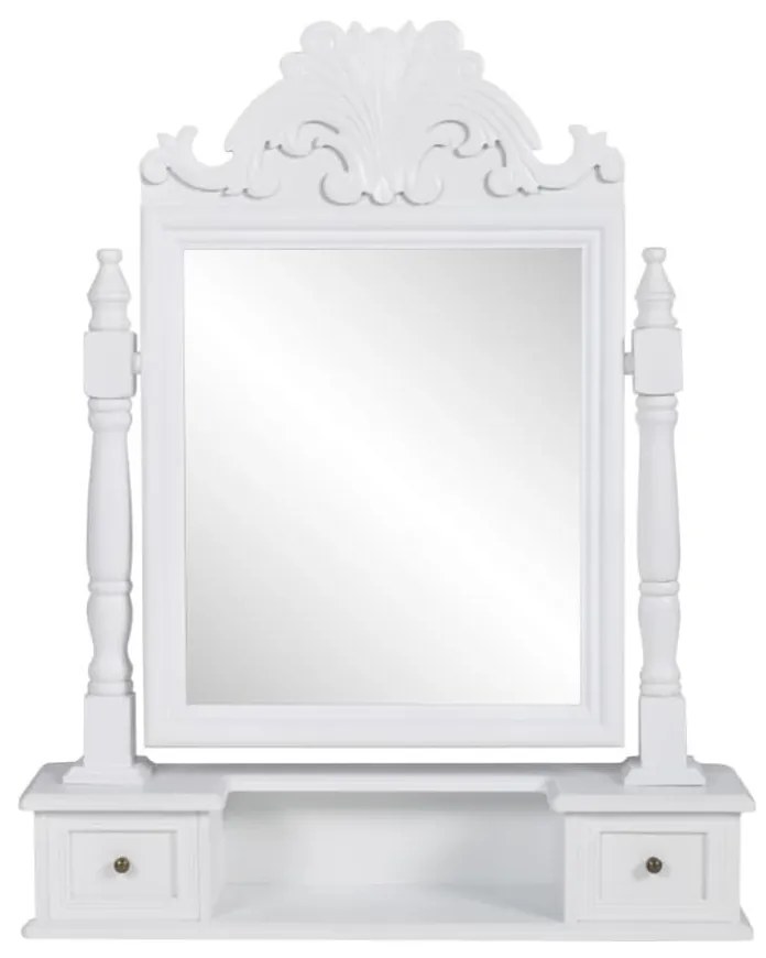 60628 vidaXL Mesa toucador de maquilhagem com espelho quadrado MDF
