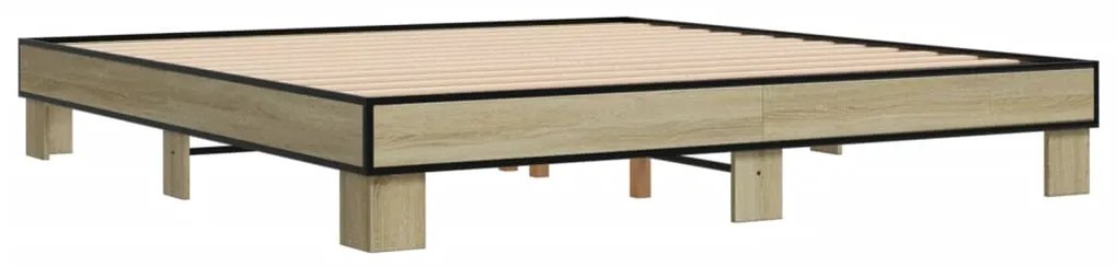 Estrutura de cama 160x200 cm derivados madeira/metal