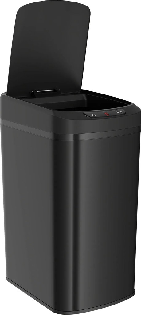 HOMCOM Lixeira de Cozinha Automática 12 L em Aço Inoxidável, Lixeira com Sensor com Tampa, 28 x 22 x 41 cm, Preto | Aosom Portugal