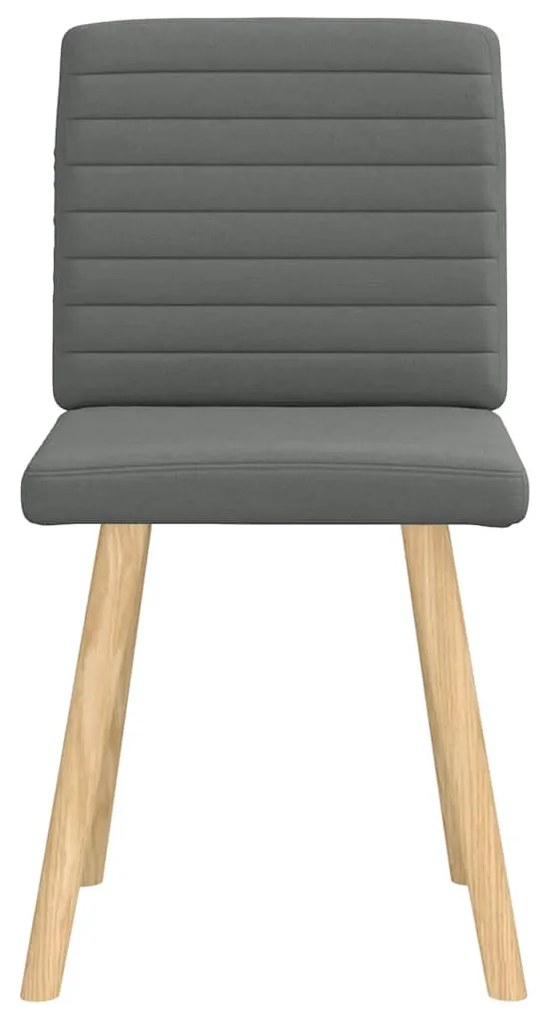 Cadeiras de jantar 2 pcs tecido cinzento-escuro