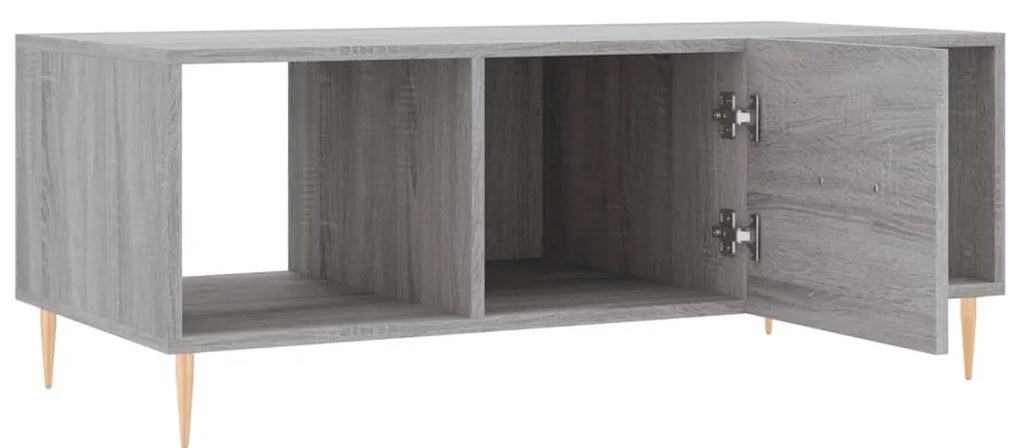 Mesa de centro 102x50x40cm derivados de madeira cinzento sonoma