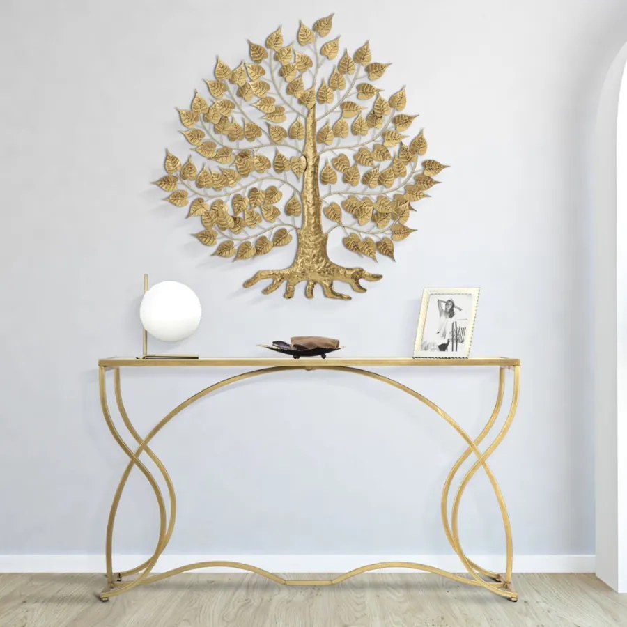 MESA CONSOLA SUNSHINE 130X40X75 CM DOURADA E PRETA