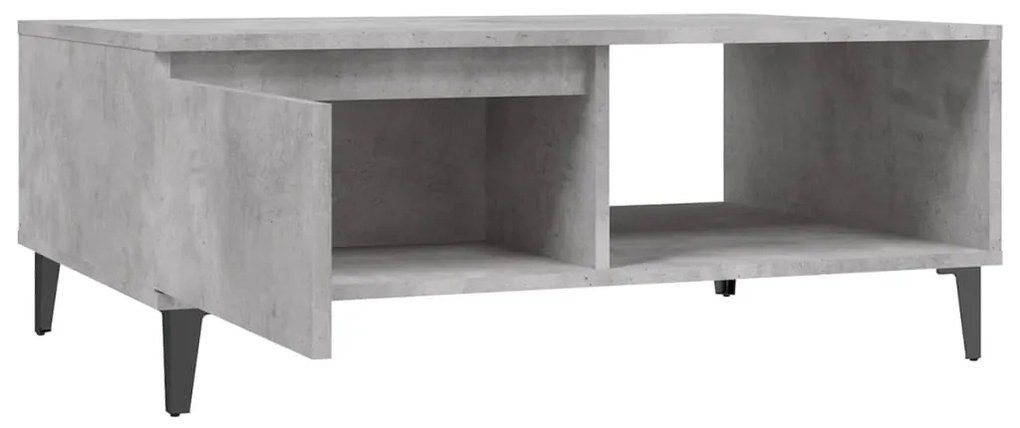 Mesa de centro 90x60x35 cm contraplacado cinzento cimento