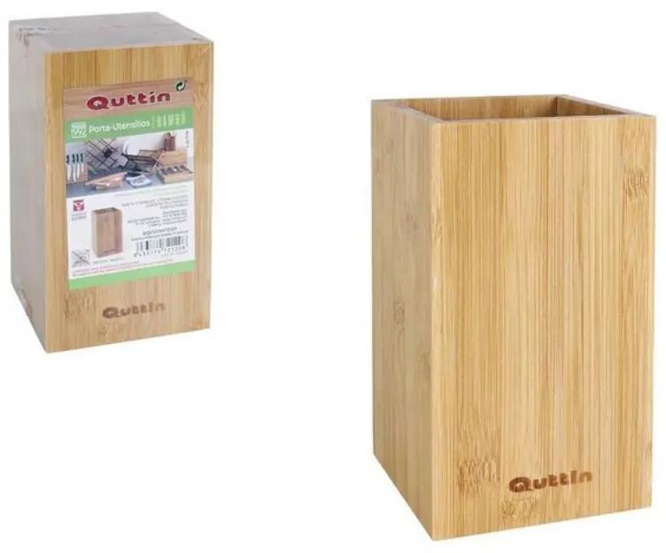 Recipiente para Utensílios de Cozinha Quttin Bambu Natural (10,5 x 10,5 x 18 cm)