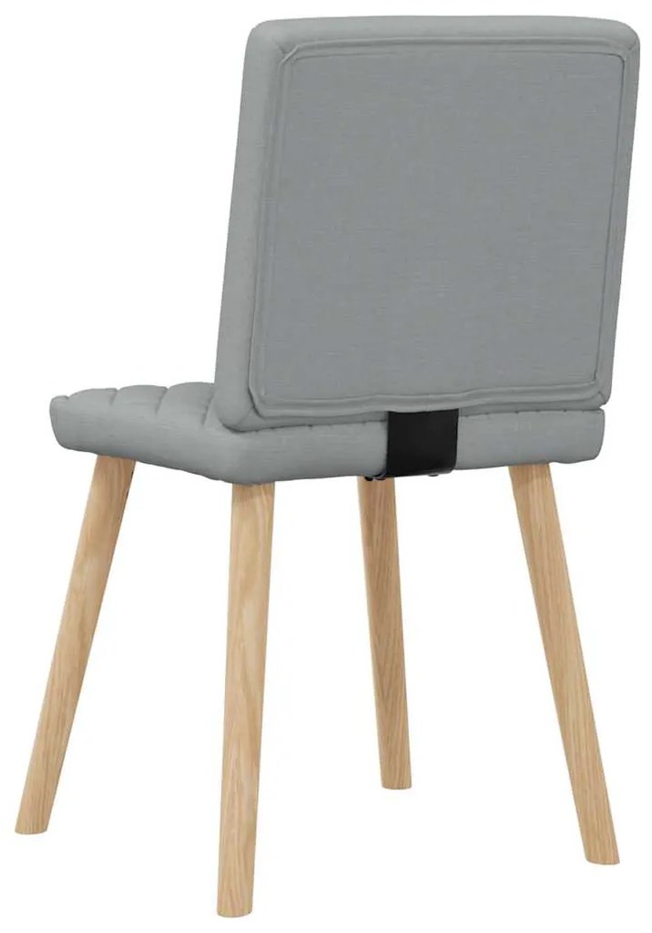 Cadeiras de jantar 6 pcs tecido cinzento-claro