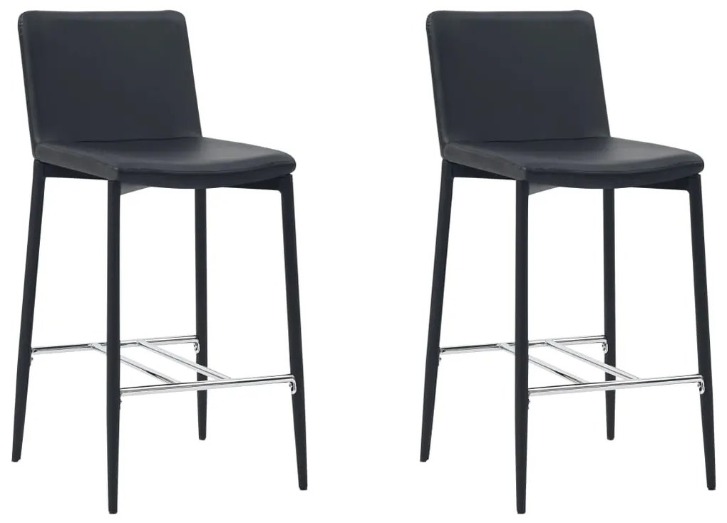 vidaXL Bancos de bar 2 pcs couro artificial preto