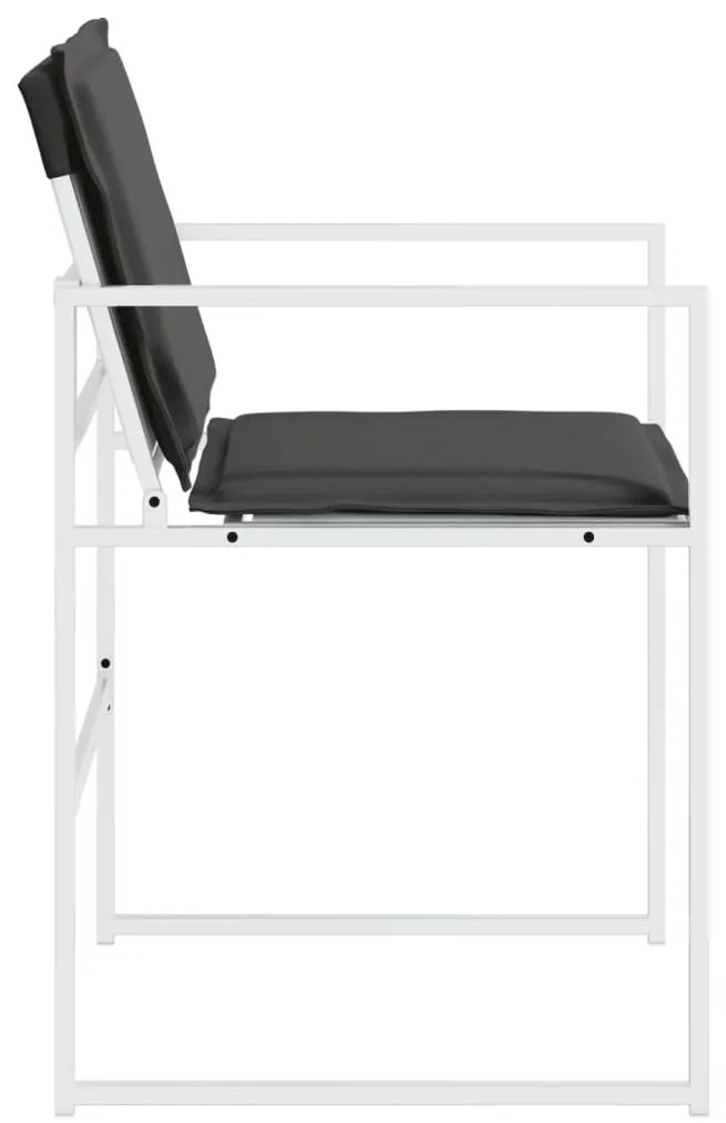 Cadeiras de jardim c/ almofadões 4 pcs aço e textilene branco
