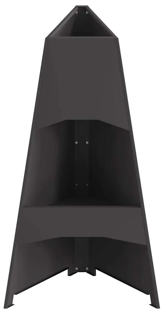Fogueira Pyramid vidaXL Preta 50x45x95 cm Aço
