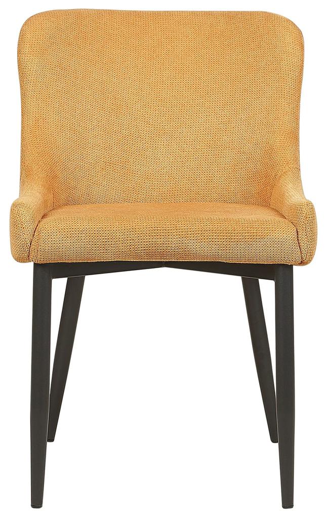 Conjunto de 2 cadeiras de jantar em tecido amarelo EVERLY Beliani