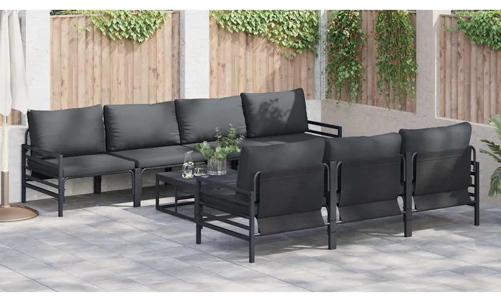 Conjunto de Sofá de Jardim 8 pcs Antracite 70 x 70.5 x 31.5 cm