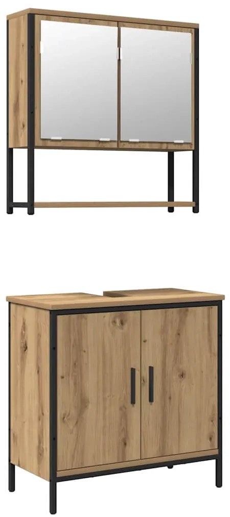 Conjunto de Móveis para Casa de Banho 2 Peças em Carvalho Artisan de M