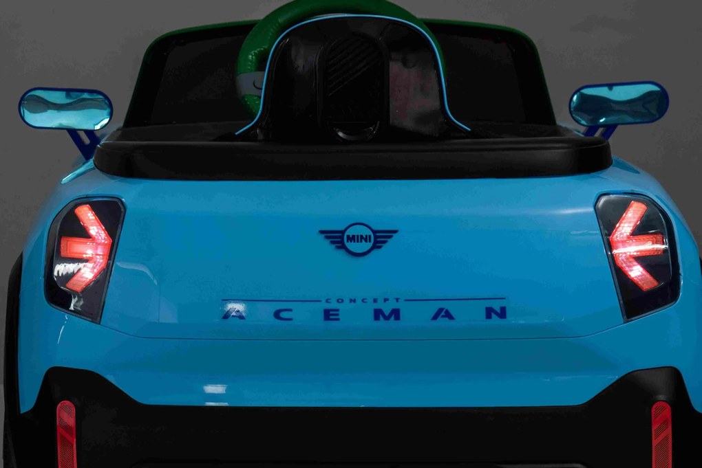 Carro elétrico para Crianças 12V Mini Concept Aceman 4x4, rodas borracha, couro ecológico Azul