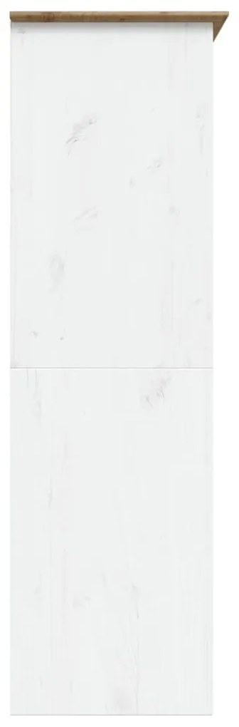 Roupeiro BODO 146x53,5x173 cm pinho maciço branco e castanho