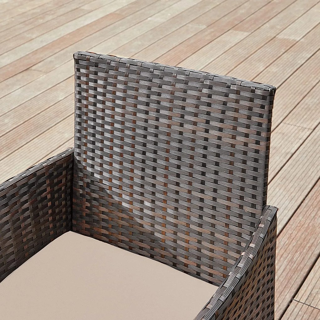 Conjunto de móveis de jardim de 4 peças Castanho-taupe