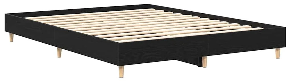 Estrutura de Cama Carvalho Preto 150x200 cm Madeira Engenharia