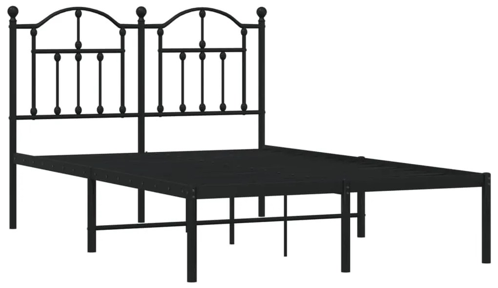 Estrutura de cama com cabeceira 120x200 cm metal preto