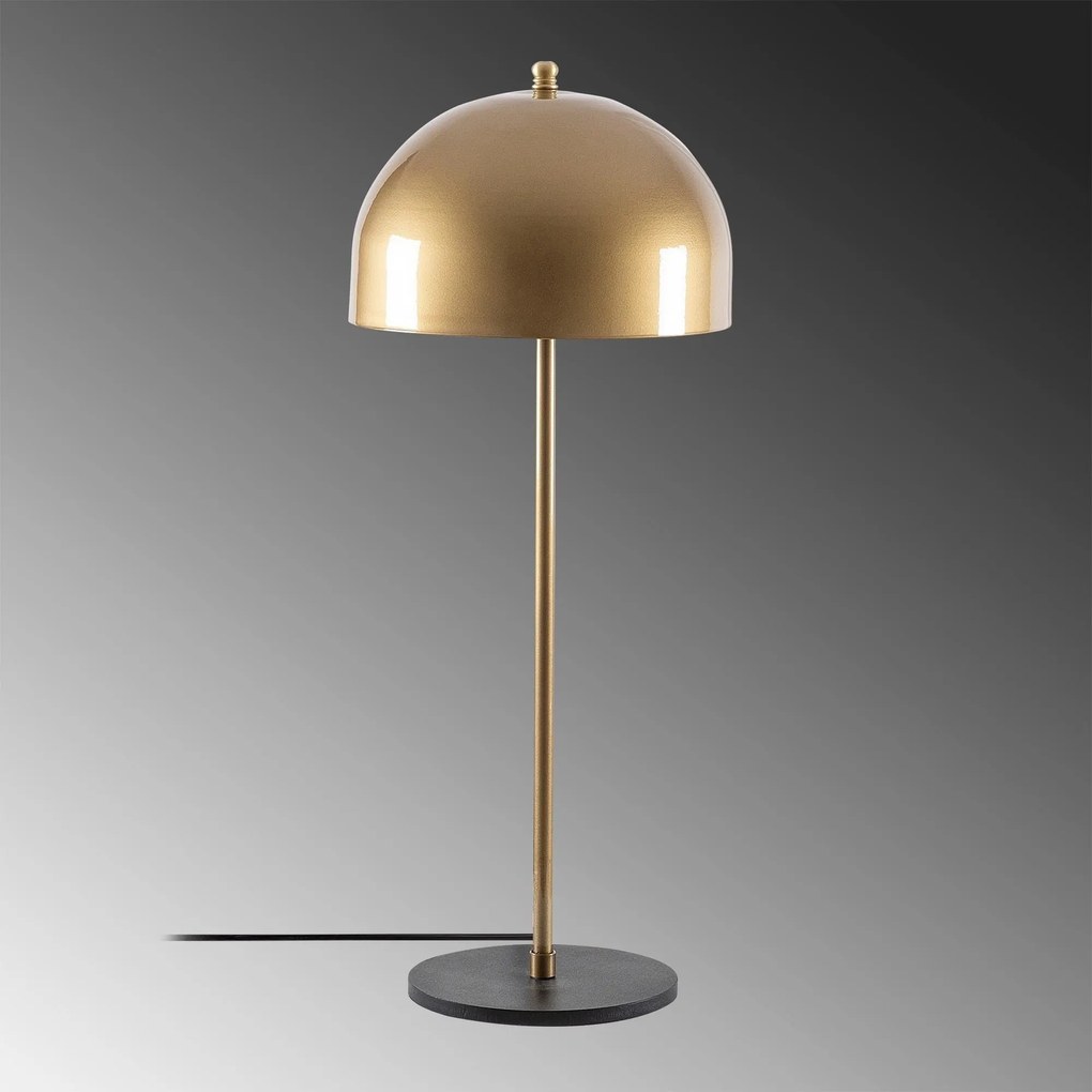 Candeeiro de Mesa Can – Dourado e Preto – 24 x 24 cm
