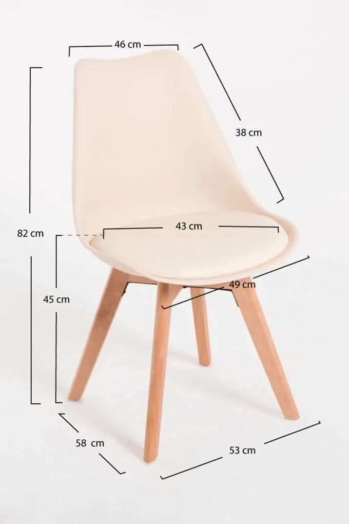 Pack 4 Cadeiras Synk Basic - Beige