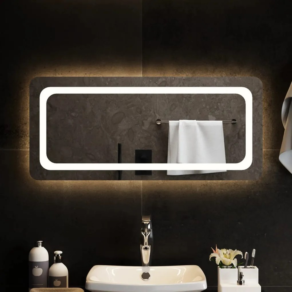 vidaXL Espelho de casa de banho com luzes LED 90x40 cm