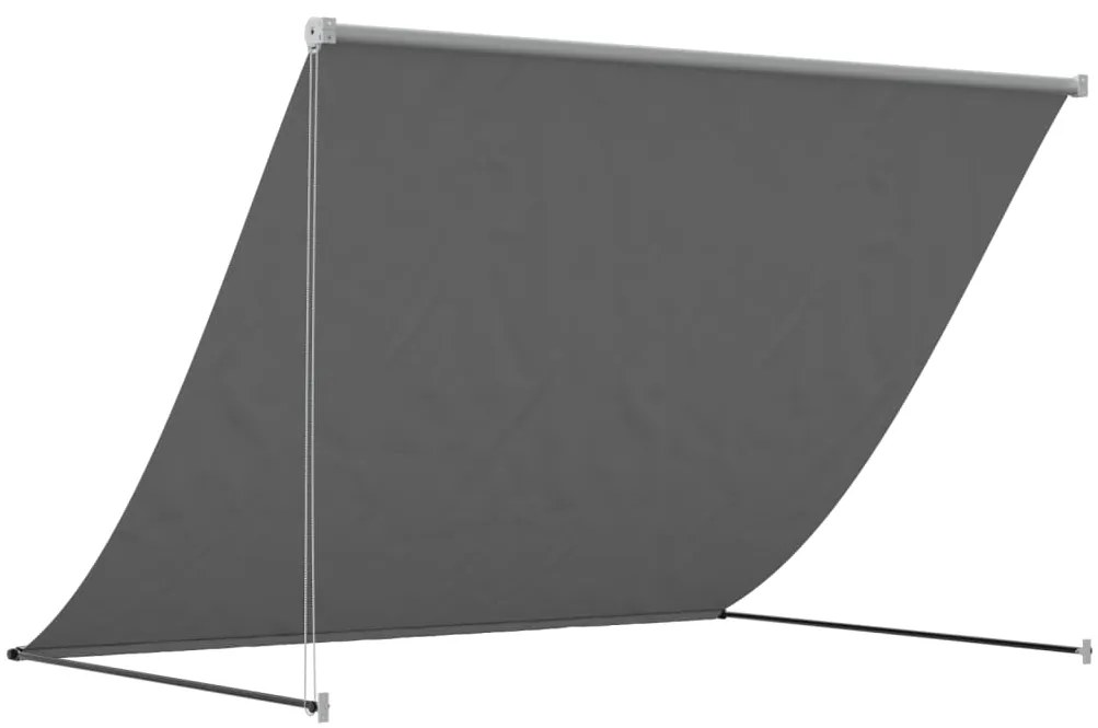 Toldo retrátil 250x150 cm tecido e aço antracite