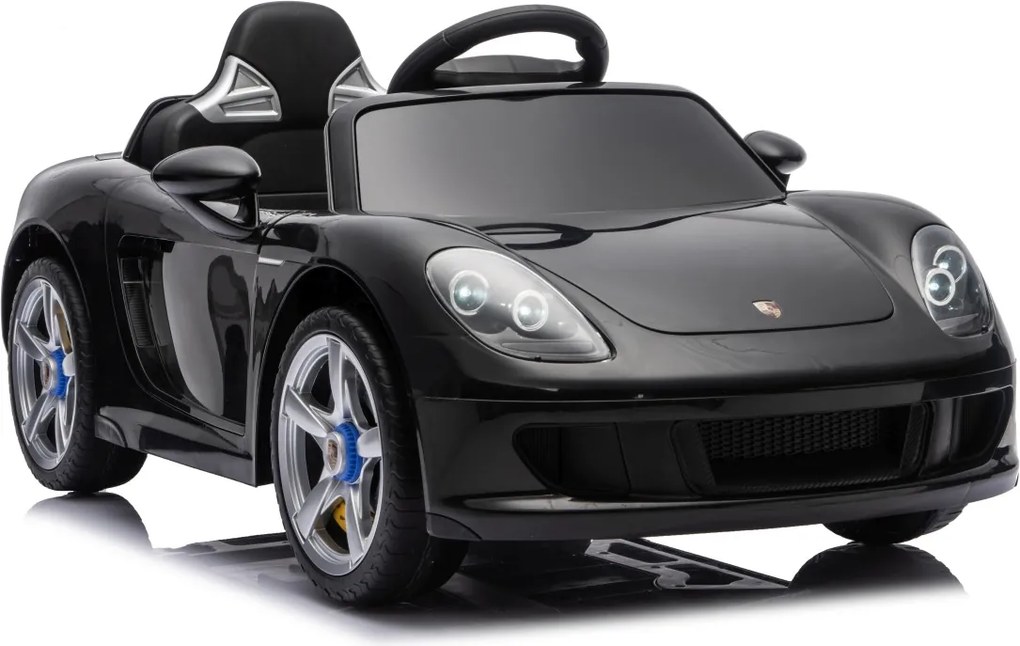 Carro elétrico para Crianças 12V de 2 a 5 anos Porsche 911 Carrera, Rodas de espuma EVA, Assento Couro ecológico e controlo remoto Preto