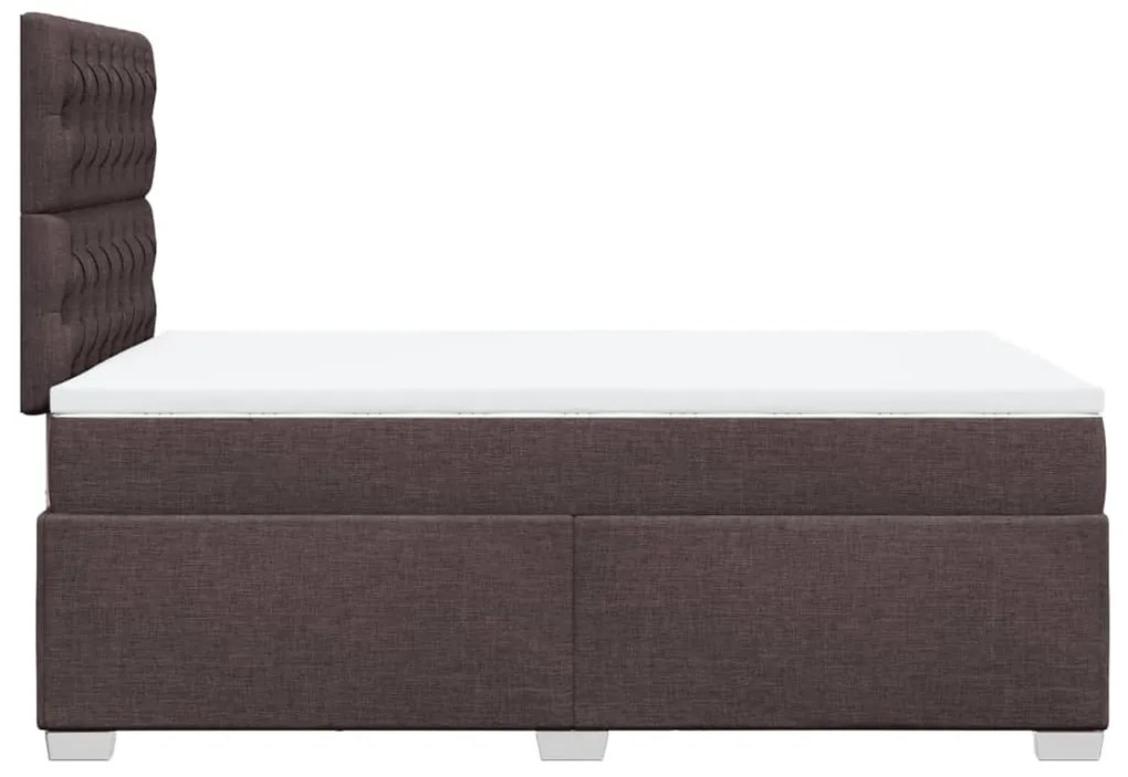 Cama com molas/colchão 120x200 cm tecido castanho-escuro