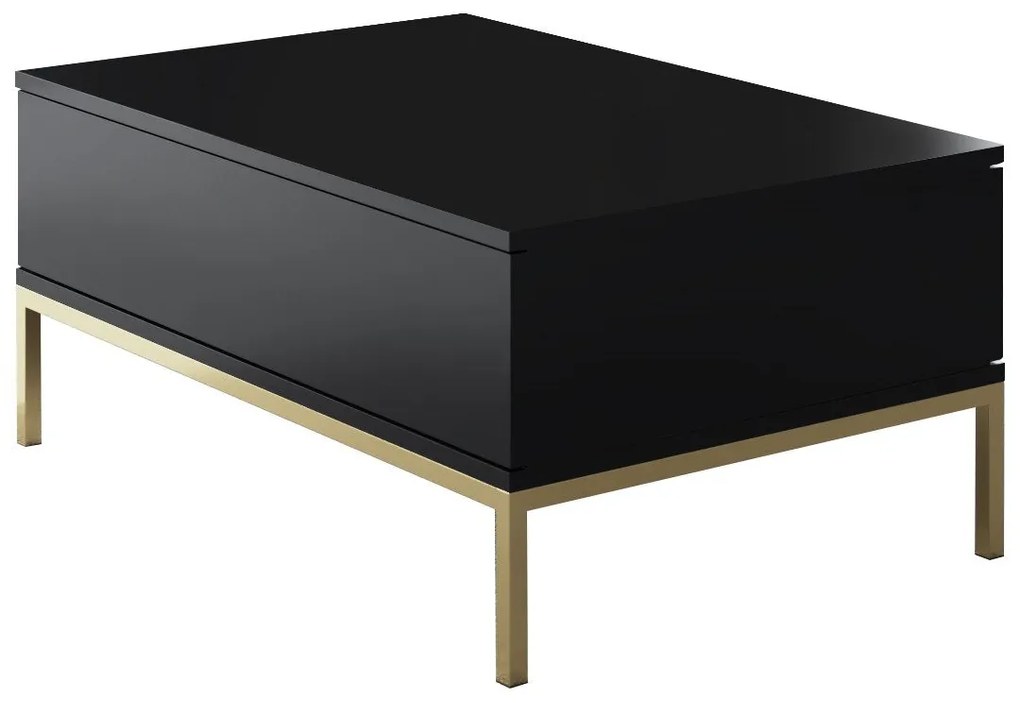 Mesa de Centro Lord – Preto e Dourado – 90x40x60 cm