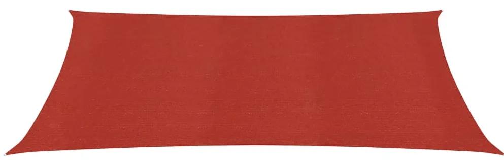 Para-sol estilo vela 160 g/m² 2x5 m PEAD vermelho